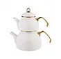 Karaca Retro Enamel Teapot, Cream