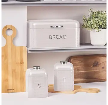 KARACA Karaca Diamant Brotbox, Vorratsbehälter Geschenk, Creme