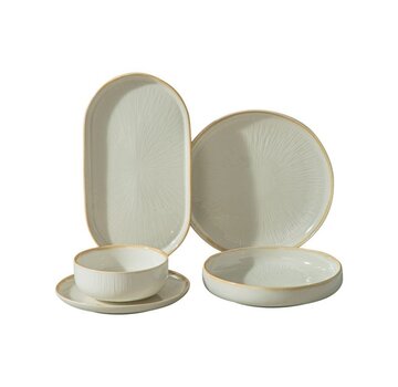 BRICARD PORCELAIN Bricard Porcelain Pau Wit - Beige 6-Persoons | 25-Delig Serviesset