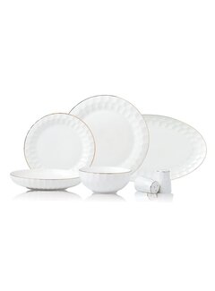 BRICARD PORCELAIN Bricard Porcelain Muret Serviettes 6 Personnes | 27 Piècesensemble Or