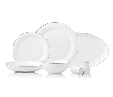 BRICARD PORCELAIN Bricard Porzellan Muret 6-Personen | 27-Teiliges Serviettenset Gold