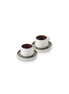 KARACA Karaca Galactic Reactive Nescafe - Koffie set4 Delig | 2 Persoons Wit