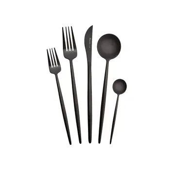 KARACA Karaca Jupiter Matte Black Cutlery Set, 30 Piece