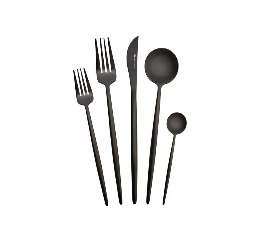 Karaca Jupiter Matte Black Cutlery Set, 30 Piece