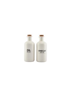 ONA Bouteille huile et vinaigre set 60cl blanc Cucina