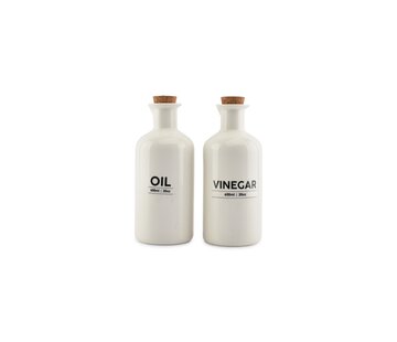 ONA Bouteille huile et vinaigre set 60cl blanc Cucina