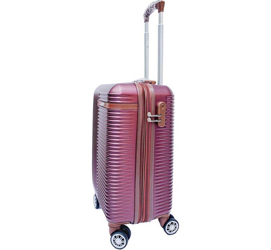 3-delig Kofferset -  Bordeaux Handbagage - Verrijdbaar op 4 Wielen - Stevig ABS - TSA Slot -Lichtgewicht, Trolley