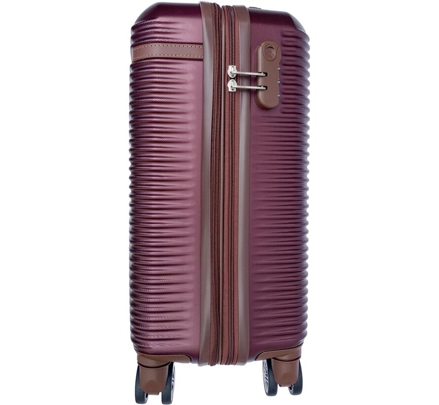 3-delig Kofferset -  Bordeaux Handbagage - Verrijdbaar op 4 Wielen - Stevig ABS - TSA Slot -Lichtgewicht, Trolley