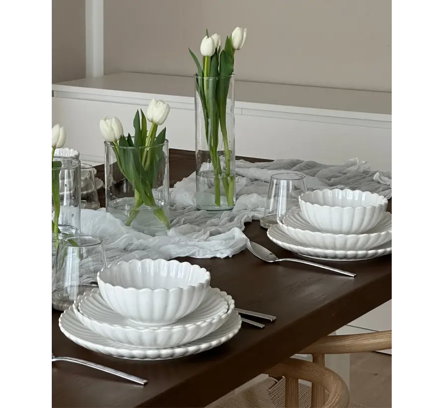 Lotus Wit 24-piece 6-Persons Porcelain Dinnerset