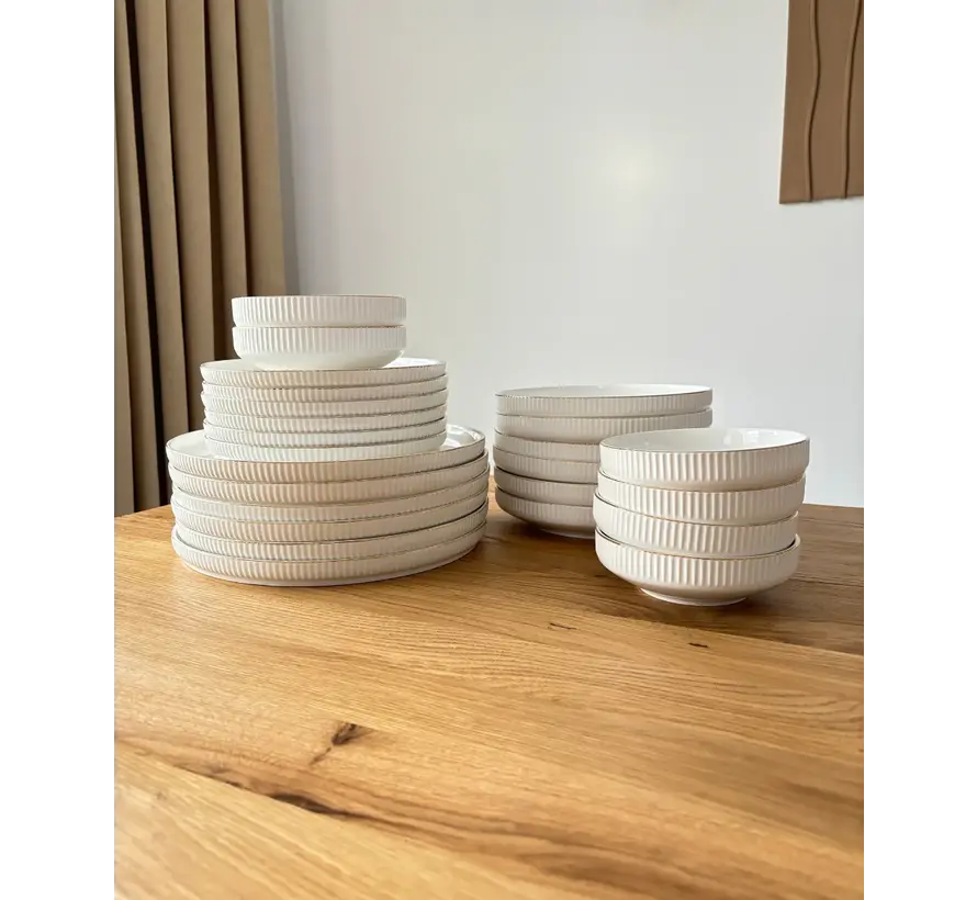 Relief Goud 24-piece 6-Persons Porcelain Dinnerset