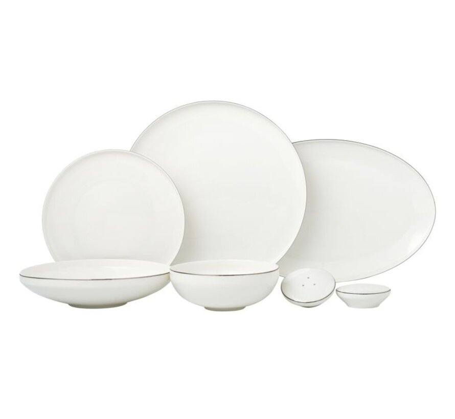 Bricard Porcelain Canet  6-Kisilik | 27-parça Yemek Takımı Gumus