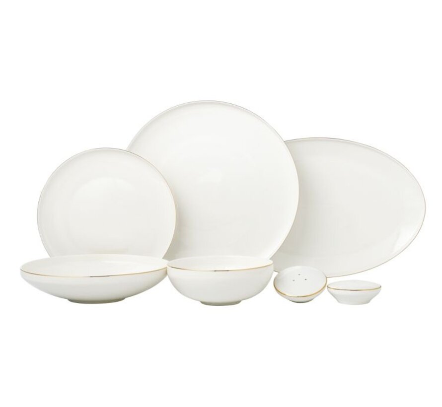 Bricard Porcelain Canet  6-Kisilik | 27-parça Yemek Takımı Gold