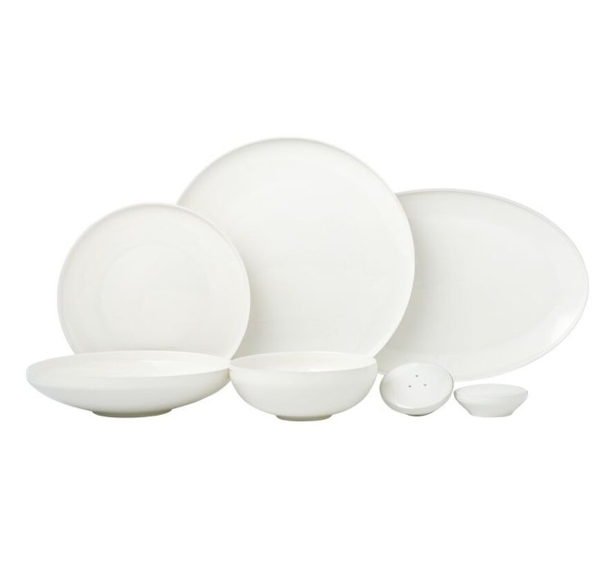 Bricard Porcelain Canet Serviettenset für 6 Personen | 27 Teile Weiß