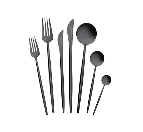 KARACA Karaca Jupiter Premium Boxed Cutlery Set Shiny Black für 12 Personen, 84 Teilig