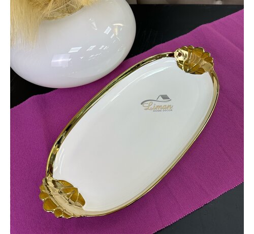 ACR ACR Lotus Oval Tepsi 40 X 20 cm Gold