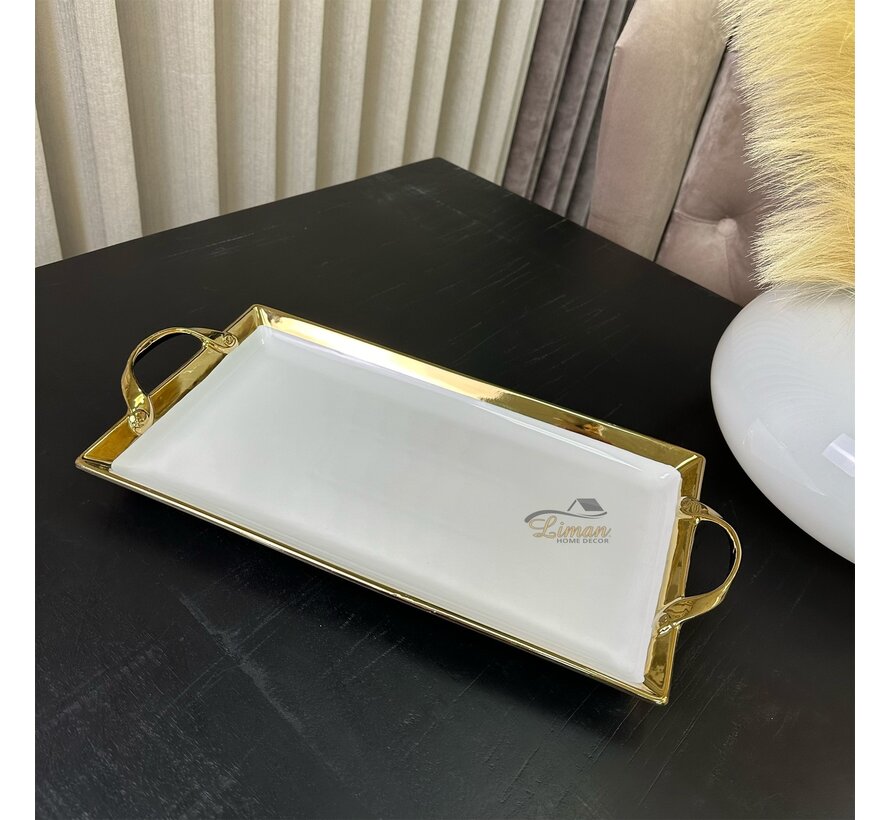 ACR Oriental DikdortgenTepsi 40 X 20 cm Gold