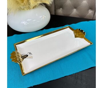 ACR ACR Lotus Dikdortgen Tepsi 40 X 20,5 cm Gold