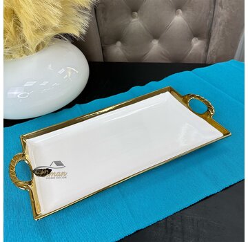 ACR ACR Stripe Dikdortgen Tepsi 40 X 20 cm Gold