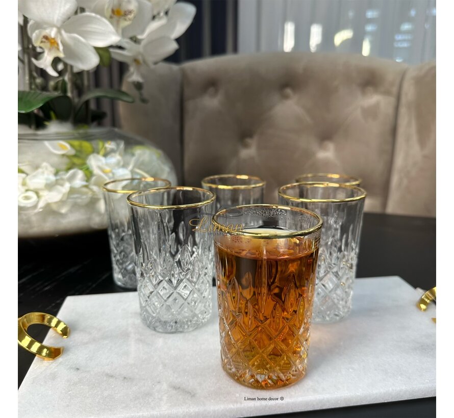 Marakesh Timeless Cay Bardakları 6prc Gold