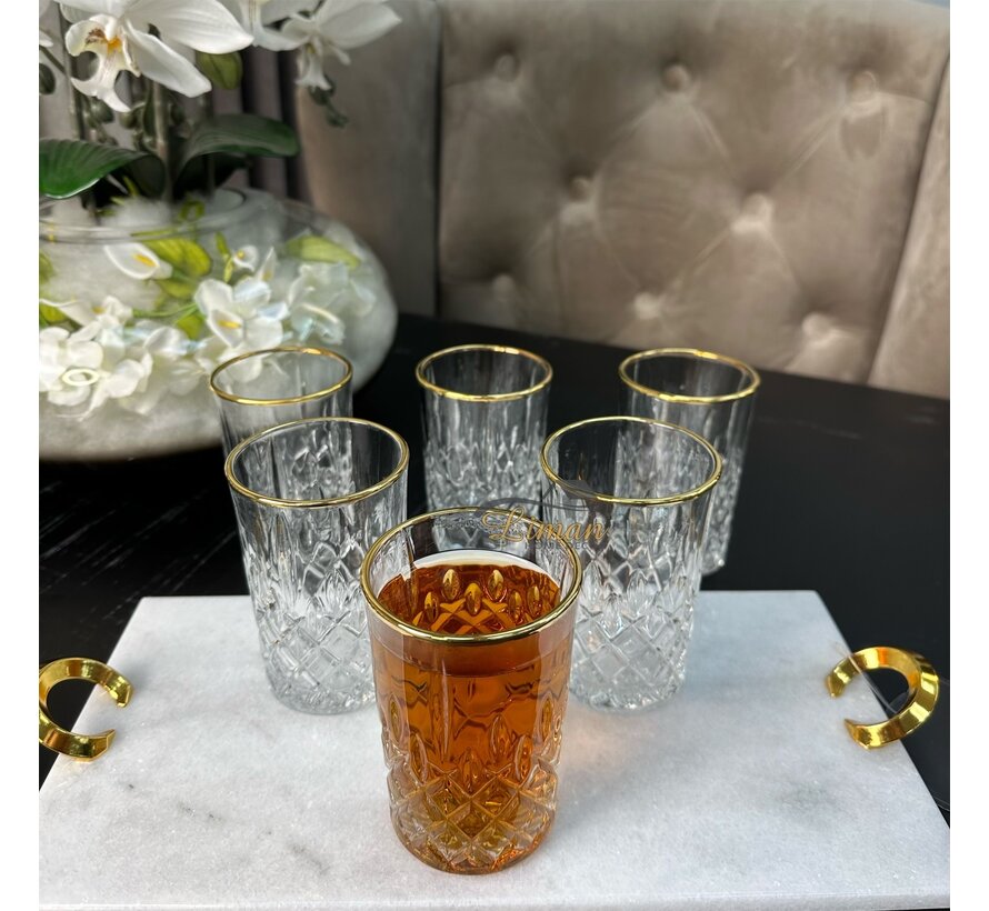 Marakesh Timeless Cay Bardakları 6prc Gold
