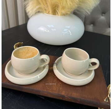 BRICARD PORCELAIN BRICARD BONDY ESPRESSO SET | 4-PIECE / 2- PERSONS Taupe
