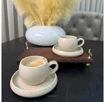 BRICARD PORCELAIN BRICARD BONDY COFFEE SET | 2 PERSONS / 4-PIECE Taupe