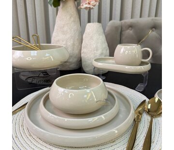 BRICARD PORCELAIN BRICARD BONDY SERVIES SETI 18 PARCA | 6 KISILIK TAUPE