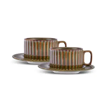KARACA Karaca Cereus Tea Set for 2 Person, 4 Piece, Green