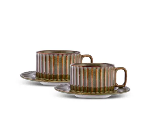 KARACA Karaca Cereus Tea Set for 2 Person, 4 Piece, Green