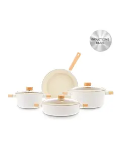 KARACA Karaca Swiss Crystal Woody Cookware Set, 7 Piece, Induction Based