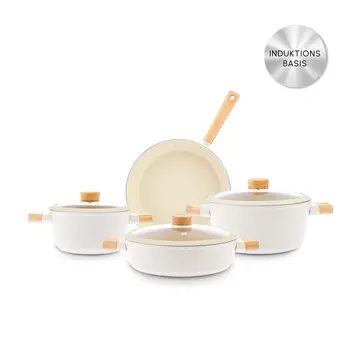 KARACA Karaca Swiss Crystal Woody Cookware Set, 7 Piece, Induction Based