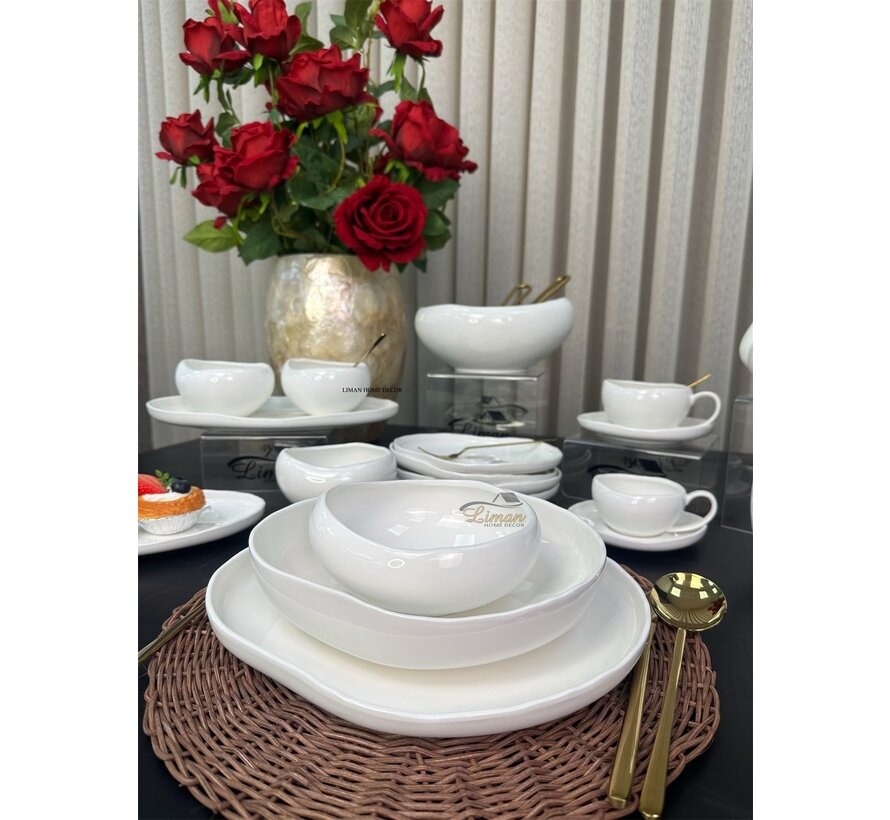 Cupid White 18-piece 6-Persons Porcelain Dinnerset