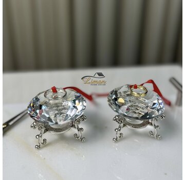 Diamond Ringhouders Zilver 2 Delig