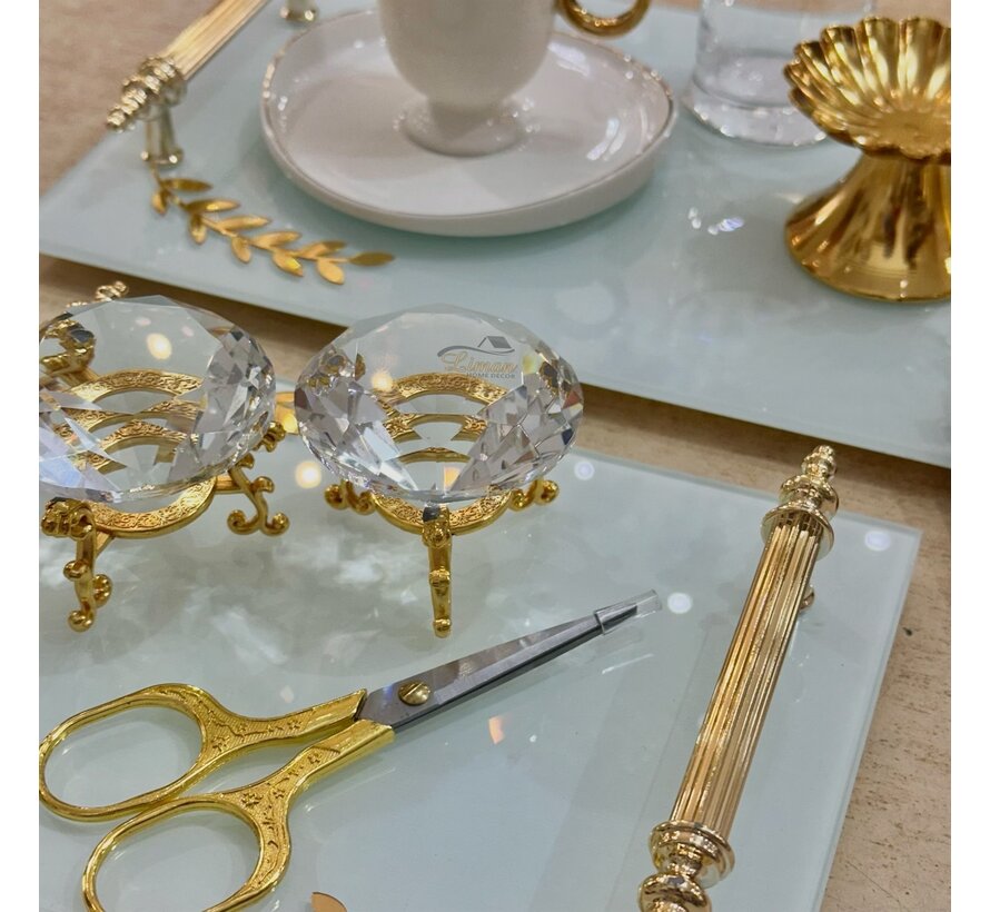TIARA VERLOVINGSDIENBLAD GLAS WIT | GOUD
