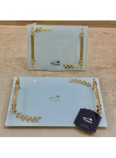 TIARA VERLOVINGSDIENBLAD GLAS WIT | GOUD