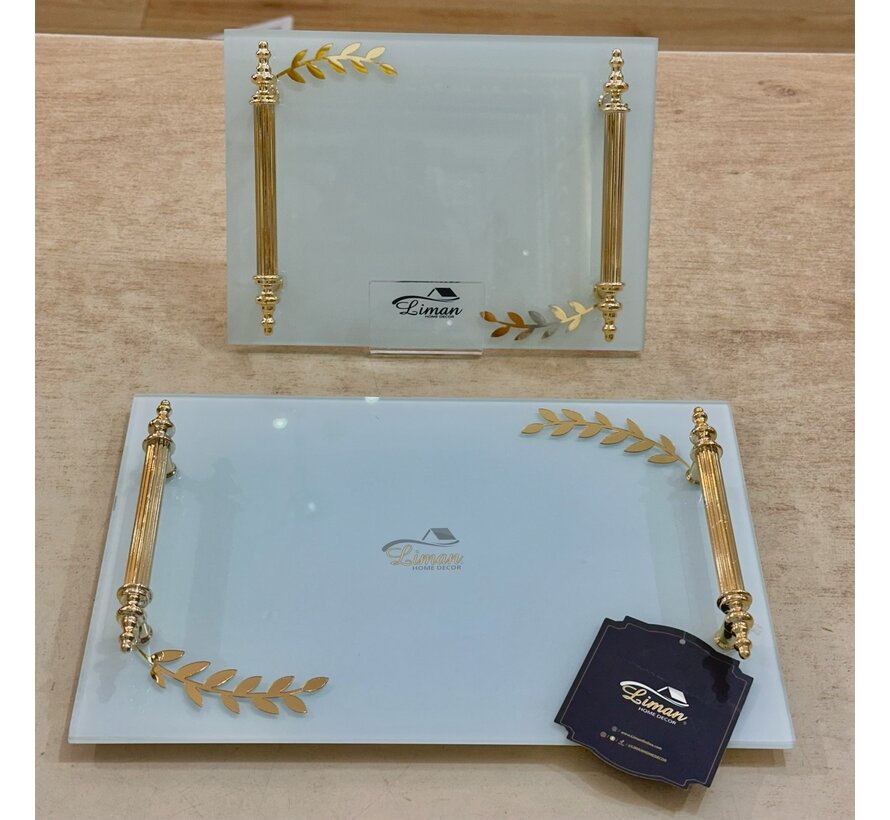 TIARA VERLOVINGSDIENBLAD GLAS WIT | GOUD