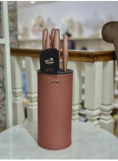 NEVA  Neva Rose Chocolate Petek Silindir 6'lı Bıçak Seti