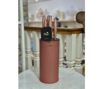 NEVA  Neva Rose Chocolate Petek Silindir 6'lı Bıçak Seti