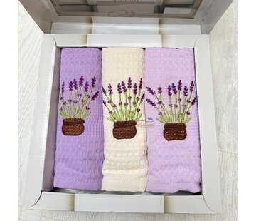 IPEKCE Ipekce Keuken Handdoek 3 Delig Paars