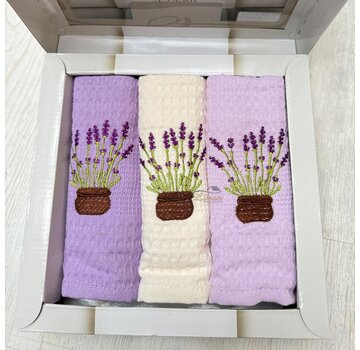 IPEKCE Ipekce Keuken Handdoek 3 Delig Paars