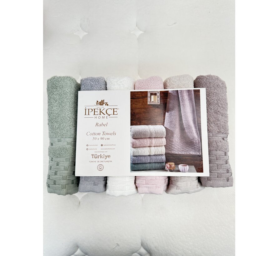 IPEKCE RABEL HANDDOEK 50 X 90CM 6 DELIG