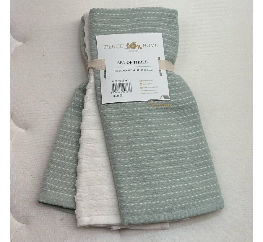 Ipekce Keuken Handdoek 40 x 65Cm 3 Delig Groen