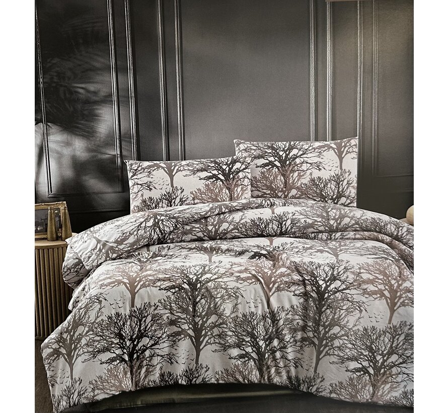 IPEKCE TREE 1-PERSOONS DEKBEDOVERTEK 3 DELIG BEIGE