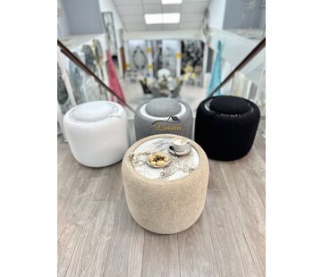 LIMAN LUXURY TEDY POUF WITH STORAGE AND SIDE TABLE