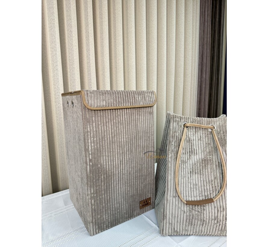 PILELI LAUNDRY BASKET / STORAGE BASKET GREY-GREEN