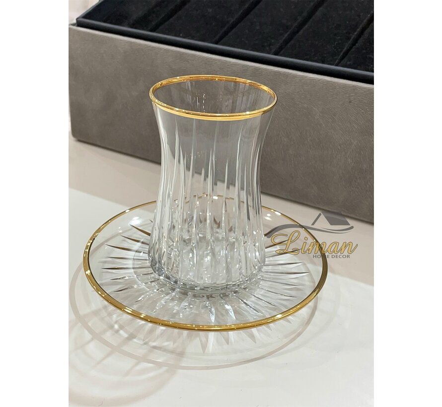 Esco Isik Gold Theeset 12 Delig | 6 Persoons