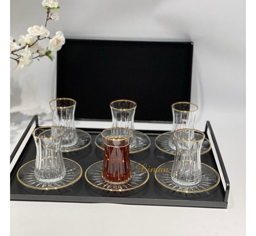 Esco Isik Gold Theeset 12 Delig | 6 Persoons