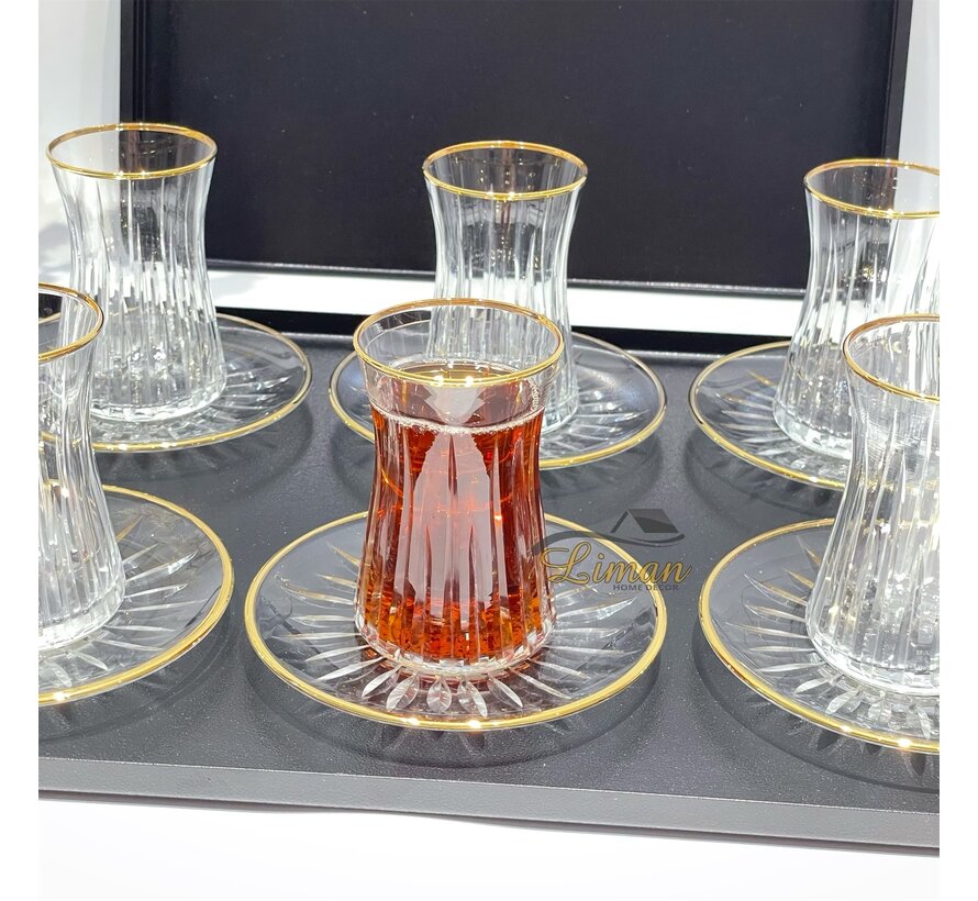 Esco Isik Gold Theeset 12 Delig | 6 Persoons