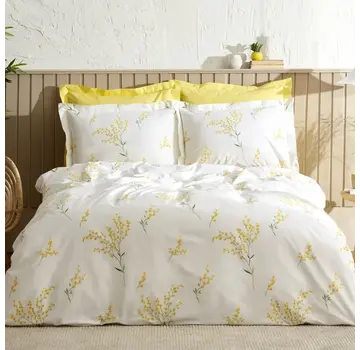 KARACA HOME Karaca Home Loretta Sarı %100 Pamuk Çift Kişilik Nevresim Takımı