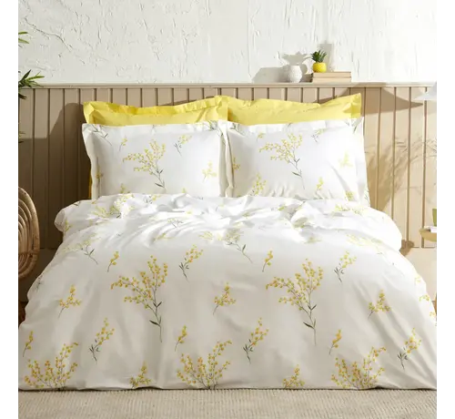 KARACA HOME Karaca Home Loretta Sarı %100 Pamuk Çift Kişilik Nevresim Takımı